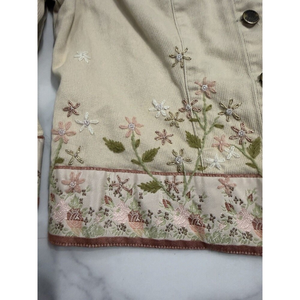 Susan Bristol Vintage Floral Embroidered Jacket Women’s Small Cottagecore - Picture 2 of 7